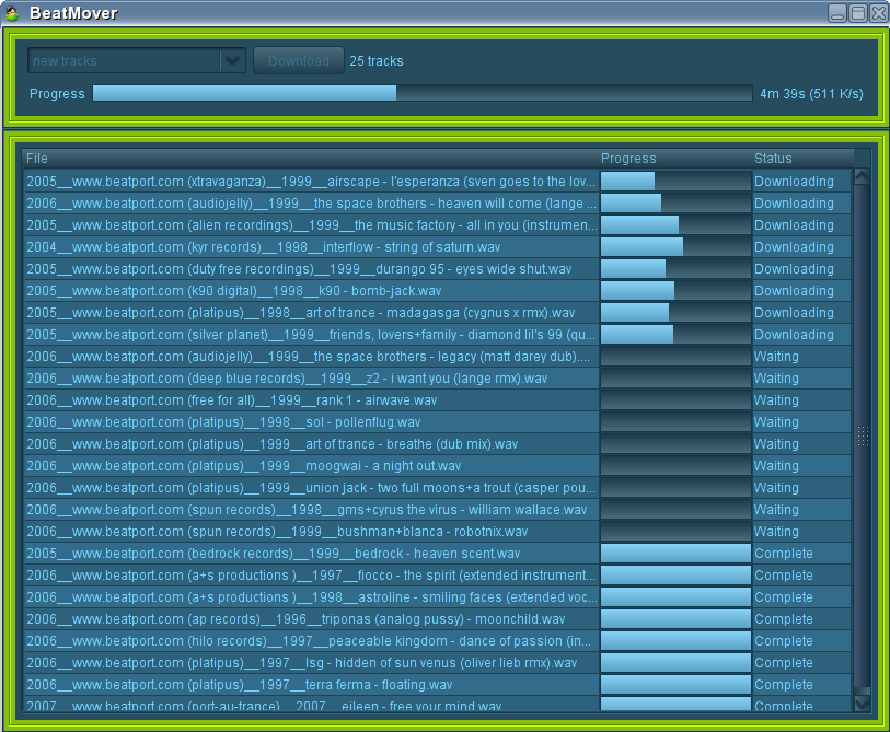 application main window